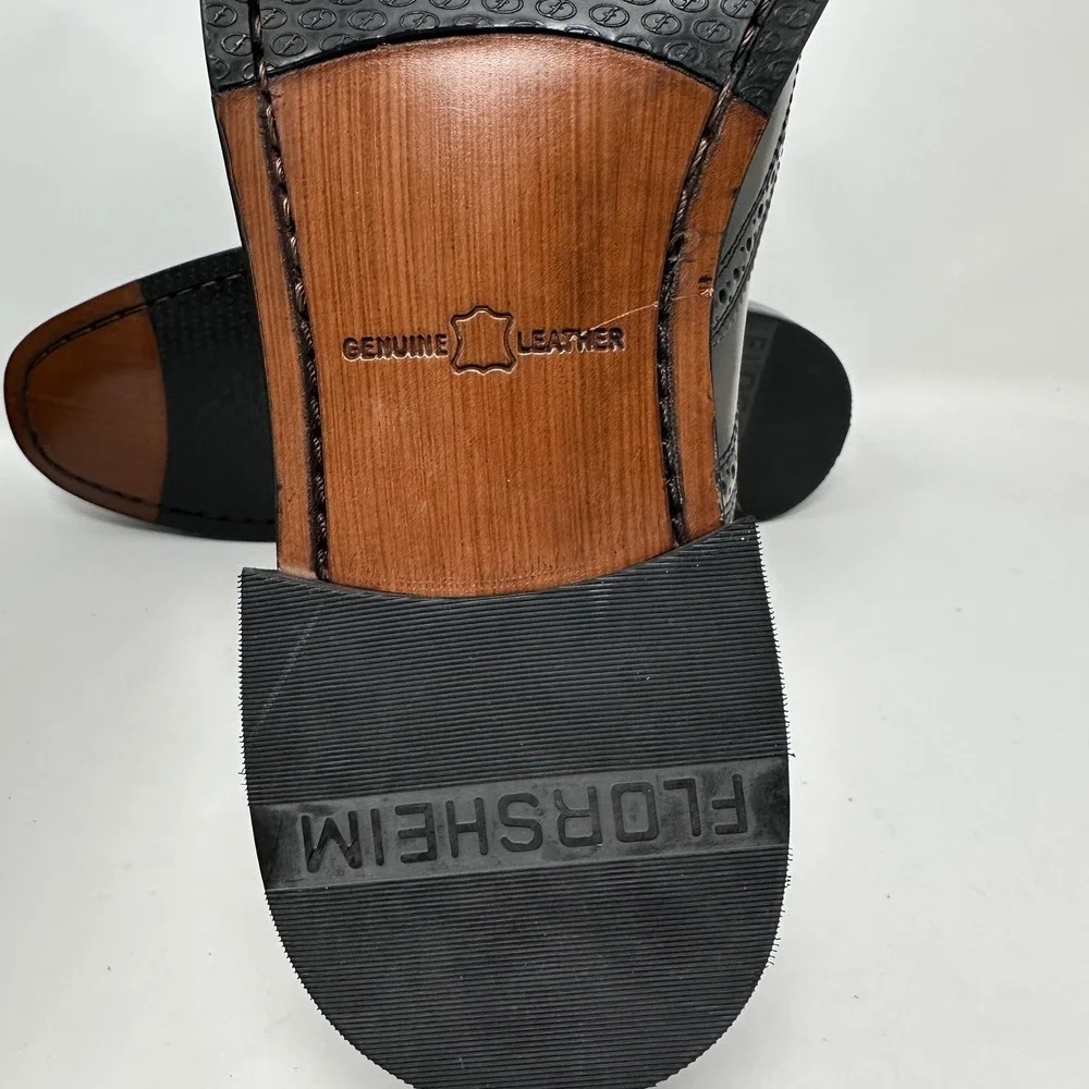 Florsheim Lexington‎ Dress Shoes Mens 8.5D Black Wingtip Oxford Brogue Leather